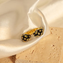 Inlaid Zircon Oil Drip Open Ring Rings