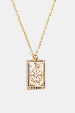 Tarot Card Pendant Stainless Steel Necklace THE WHEEL Printed One Size Necklaces