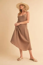 Aemi+Co Side Button Midi Cami Dress MOCHA Casual Dresses