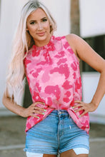 Printed Frill Trim Tank Tanks & Camis