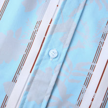 Men's Plus Size Casual Striped Short Sleeve Button-Up Shirt
