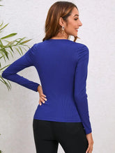 Decorative Button Long Sleeve Top Woman Blouses