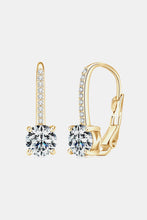 2 Carat Moissanite 925 Sterling Silver Earrings Gold One Size