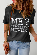 Letter Graphic Round Neck T-Shirt Black