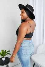 Zenana Full Size Textured Spaghetti Strap Bralette in Black Bras