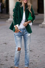 Lapel Collar One Button Blazer Woman Outerwear