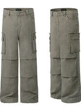 Men's Wide Leg Cargo Pants with Multi-Pockets