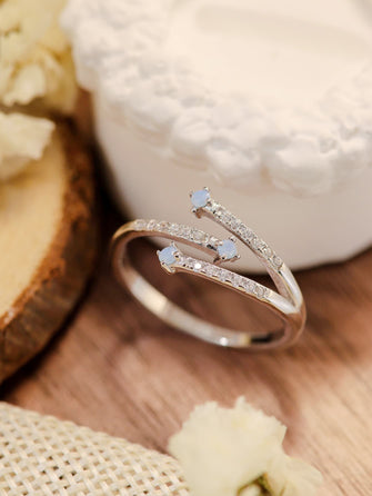 Moonstone Platinum-Plated Ring Silver