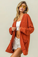 BiBi Open Front Drop Shoulder Cardigan with Pockets Woman Outerwear