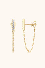 Moissanite 925 Sterling Silver Connected Earrings Gold One Size