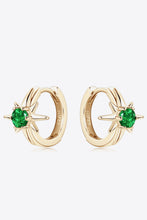 Lab-Grown Emerald Huggie Earrings Gold One Size
