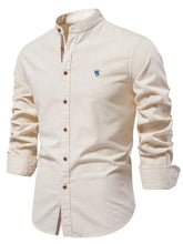 Men's Full Size Button Down Embroidered Shirt Plus Size Dust Storm
