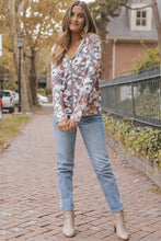Floral Zip Up Pocketed Hoodie Woman Sweatshirts