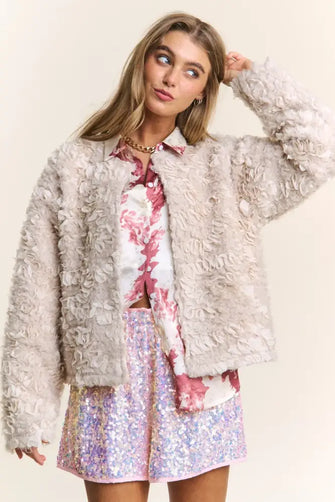 J.NNA Mixed Fabric Chic Jacket Ash Beige Woman Outerwear