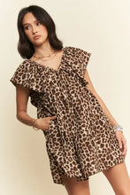 Dani animal printed velvet babydoll dress with ruffled sleeves