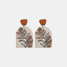 Geometrical Shape Wooden Drop Earrings Apricot One Size