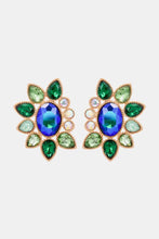 Geometrical Shape Glass Stone Dangle Earrings Green One Size Earrings