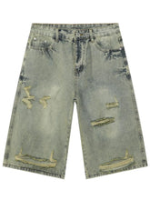 Men's Distressed Loose Denim Shorts