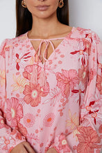 Floral Smocked Tassel Tie Balloon Sleeve Blouse Woman Blouses