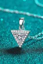 925 Sterling Silver Triangle Moissanite Pendant Necklace Necklaces
