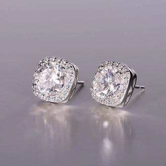 2.4 Carat Moissanite Stud Earrings Silver One Size