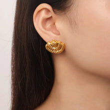 Titanium Steel Geometric Shape Earrings Gold One Size
