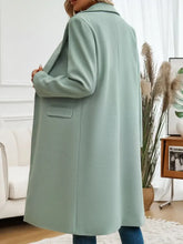 Devine Pocketed Collared Neck Long Sleeve Coat Woman Outerwear