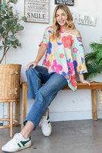 HOPELY Floral Waffle Oversize T-Shirt Taupe Woman T Shirts