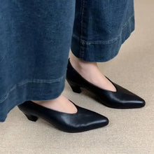 Point Toe Block Heels Pumps woman pumps