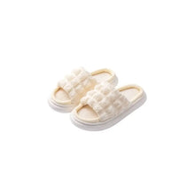 Open Toe Platform Slippers Beige Woman Slippers