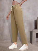 Tie Waist Straight Leg Pants
