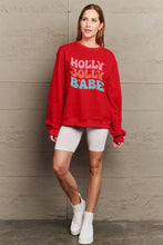 Simply Love Full Size HOLLY JOLLY BABE Long Sleeve Sweatshirt Woman Sweatshirts