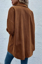 Pocketed Snap Down Long Sleeve Jacket Casual Dresses