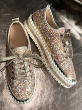 Lace Up Round Toe Platform Sneakers Gold Woman Sneakers