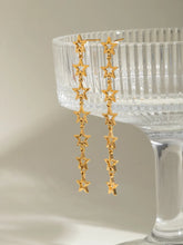 Stainless Steel Cutout Star Earrings Gold One Size