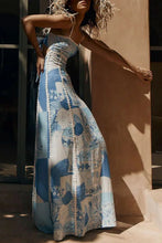 Cutout Back Printed Square Neck Maxi Dress Woman Maxi Dress