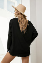 Side Slit Drop Shoulder Sweatshirt Woman Sweatshirts