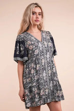 VERY J Shirring Detail Printed Woven Mini Dress Casual Dresses
