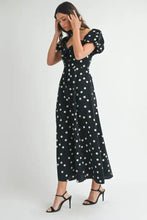 MABLE Polka Dot Puff Sleeve Midi Dress Casual Dresses