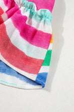 Rainbow Stripes Ruffled Hem Tank Top Tanks & Camis