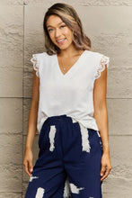 Perfee V-Neck Lace Trim Tank Top White Tanks & Camis