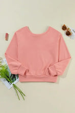Bow Round Neck Long Sleeve Sweatshirt Woman Sweatshirts