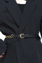PU Chain Skinny Belt Black One Size Belts
