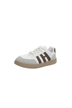 Contrast Round Toe Platform Sneakers Brown Woman Sneakers
