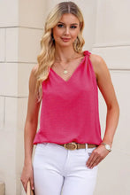 Knot Detail V-Neck Tank Hot Pink Tanks & Camis