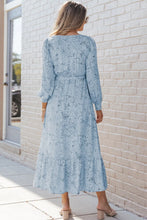 Printed Tie Front Ruffle Hem Dress Woman Maxi Dress