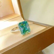 2 Carat 925 Sterling Silver Moissanite Rectangle Shape Ring Rings