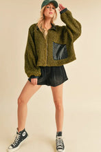 Aemi + Co Collared Neck Zip Up Sherpa Jacket Woman Outerwear