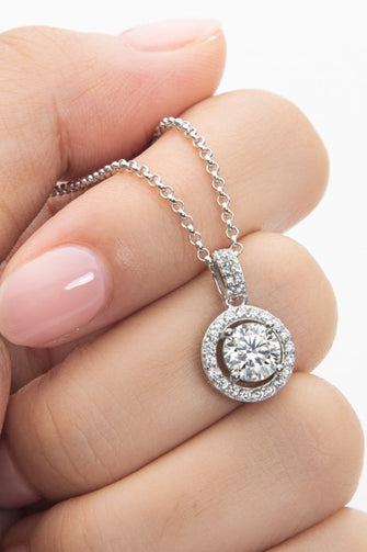 Zircon Pendant 925 Sterling Silver Necklace Silver One Size