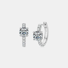 2.36 Carat Moissanite Zircon 925 Sterling Silver Hoop Earrings Silver One Size